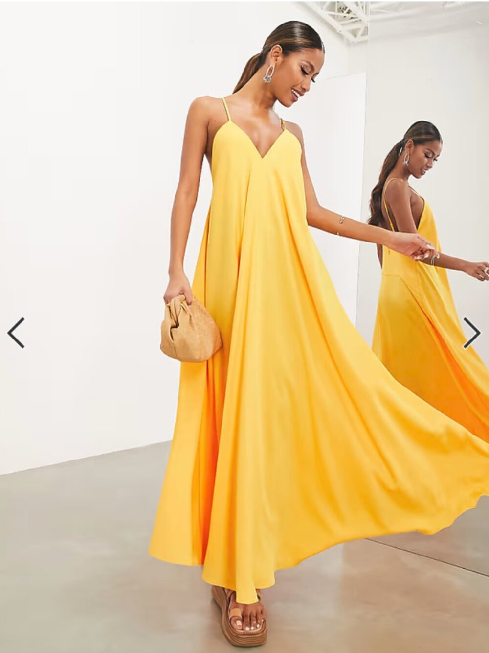 ASOS EDITION extreme full cami maxi dress in orange